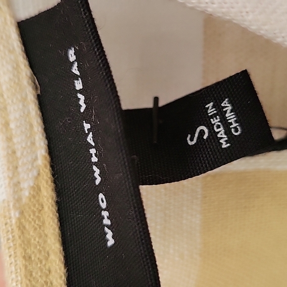 Who What Wear S Yellow Gingham Linen Blend Puff Sleeve Dress Boho Country Chic - Picture 8 of 12